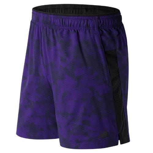 New Balance 71050 Men's Printed Woven 2 In 1 Short - Purple/black (ms71050bmn)