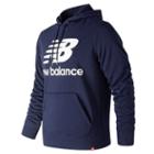 New Balance 91547 Men's Essentials Stacked Logo Po Hoodie - Navy (mt91547pgm)