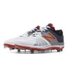 New Balance Playoff Pack Low-cut 3000v2 Metal Cleat Men's Low-cut Cleats Shoes - White, Metallic Silver, Team Red (l3000xr2)
