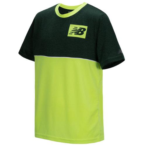 New Balance 18221 Kids' Short Sleeve Pieced Performance Tee - Green (bt18221fg)