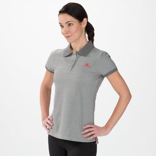 New Balance 4162 Women's Lightning Dry Pique Polo - Heather Grey (wet4162hgr)