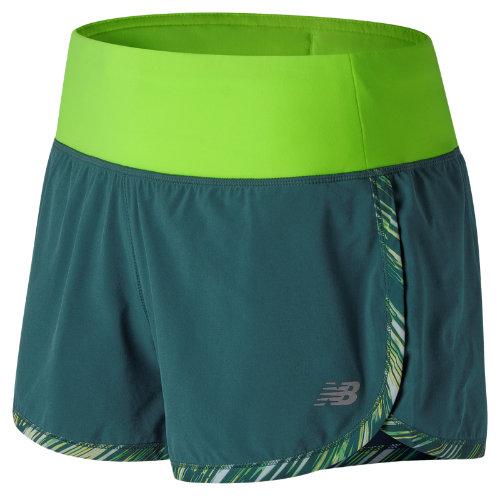 New Balance 71231 Women's Impact 3 Inch Short Print - Grey/green (ws71231ton)