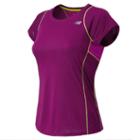 New Balance 4325 Women's Accelerate Short Sleeve - Mulberry, Hi-lite (wrt4325mub)
