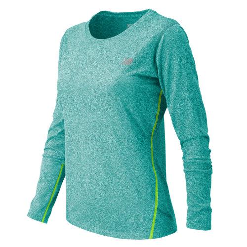 New Balance 53151 Women's Heathered Long Sleeve Tee - Sea Glass Heather (wt53151slh)
