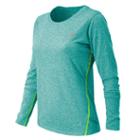 New Balance 53151 Women's Heathered Long Sleeve Tee - Sea Glass Heather (wt53151slh)