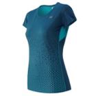 New Balance 53162 Women's Accelerate Short Sleeve Graphic - Deep Water, Sea Glass (wt53162dsp)