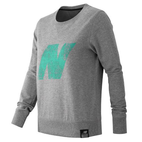 New Balance 61513 Essentials Plus Logo Crewneck - Grey (wt61513ag)