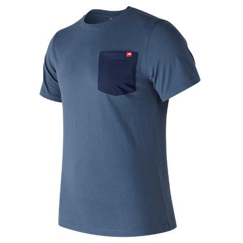 New Balance 73514 Men's Essential Pocket Tee - Navy/white (mt73514vim)