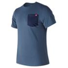 New Balance 73514 Men's Essential Pocket Tee - Navy/white (mt73514vim)