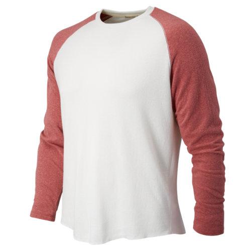 New Balance 63805 Men's Duofold Ls Baseball Raglan - Off White/red (mt63805erd)