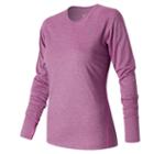 New Balance 63134 Women's Heathered Long Sleeve Tee - Pink (wt63134jjh)