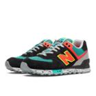 New Balance 90s Outdoor 574 Women's 574 Shoes - Black, Orange, Teal (wl574obd)