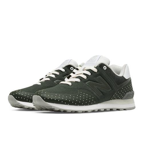New Balance 574 Polka Dot Textile Men's 574 Shoes - Olive, White (mtl574pd)