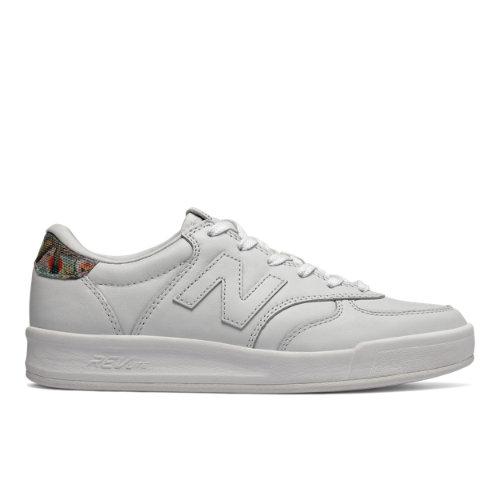 New Balance 300 Leather Women's Court Classics Shoes - White/black (wrt300pb)