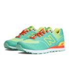New Balance Woven 574 Women's 574 Shoes - Aquamarine, Lemon Pop, Orange (wl574eal)