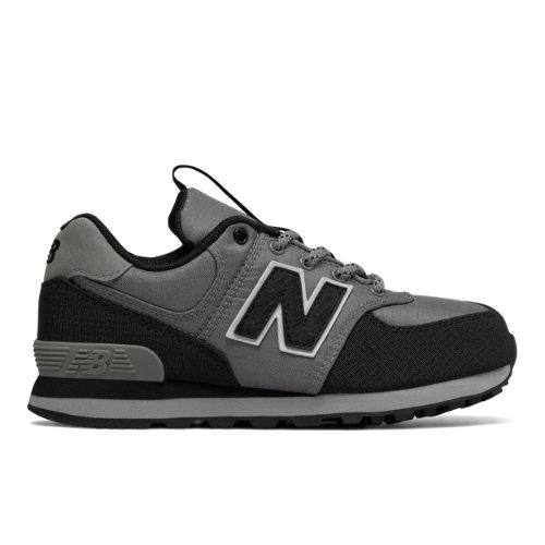 New Balance 574 Kids' Pre-school Lifestyle Shoes - Grey/black (kl574qfp)
