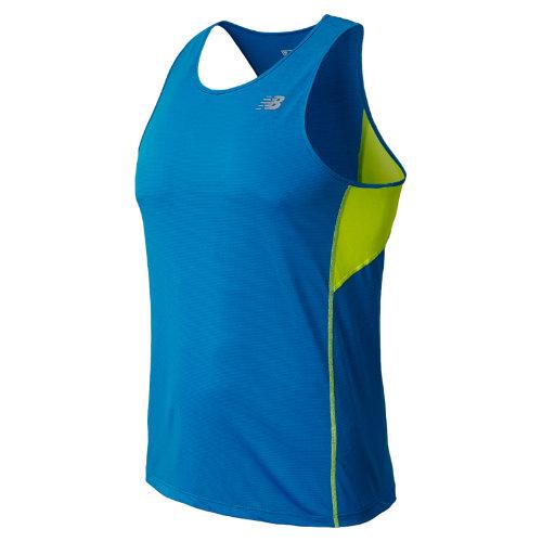 New Balance 4324 Men's Accelerate Singlet - Laser Blue, Hi-lite (mrt4324lsb)