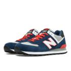 574 New Balance Men's 574 Shoes - Dark Blue, Race Red, Light Grey (ml574cpm)