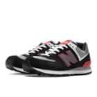 574 New Balance Men's 574 Shoes - Black, Race Red, Grey (ml574sbs)