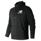 New Balance 91549 Men's Essentials Stacked Logo Full Zip Hoodie - Black (mj91549bk)