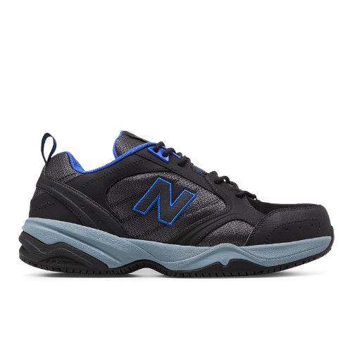 New Balance Steel Toe 627 Suede Men's Work Shoes - Black/blue (mid627bb)