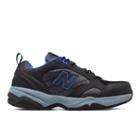 New Balance Steel Toe 627 Suede Men's Work Shoes - Black/blue (mid627bb)