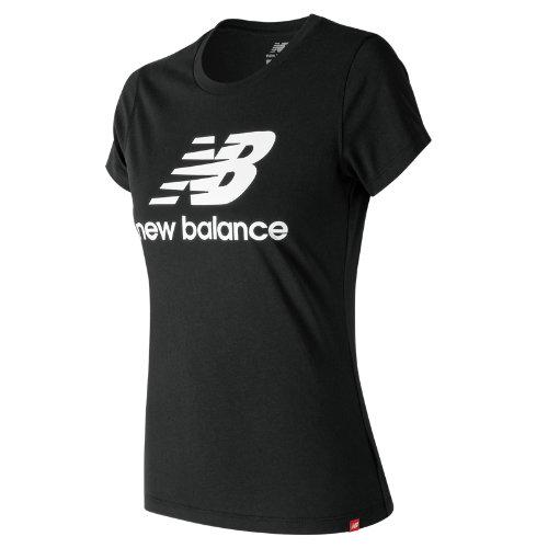 New Balance 91546 Women's Essentials Stacked Logo Tee - Black (wt91546bk)
