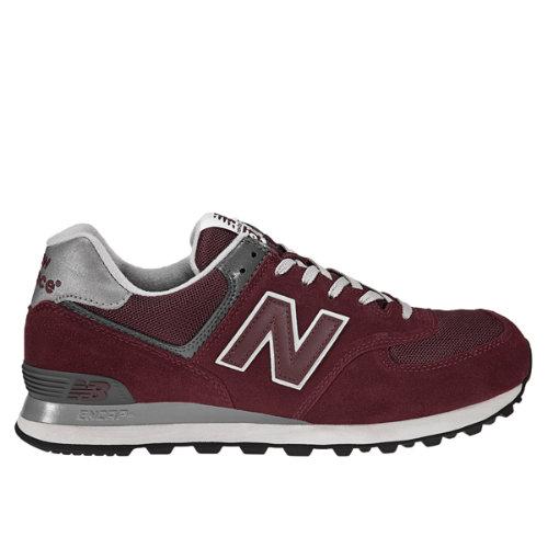 574 New Balance Men's 574 Shoes - Burgundy, Grey (m574jbur)