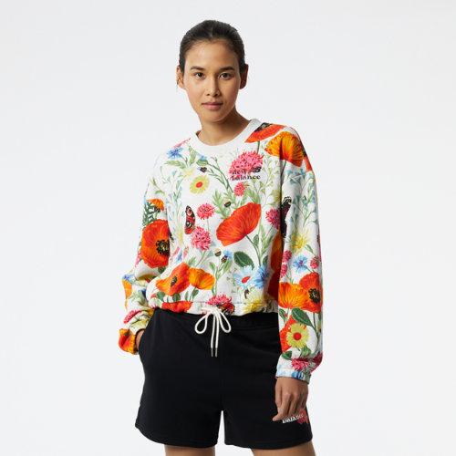 New Balance Women's Nb Essentials Super Bloom Printed Crew