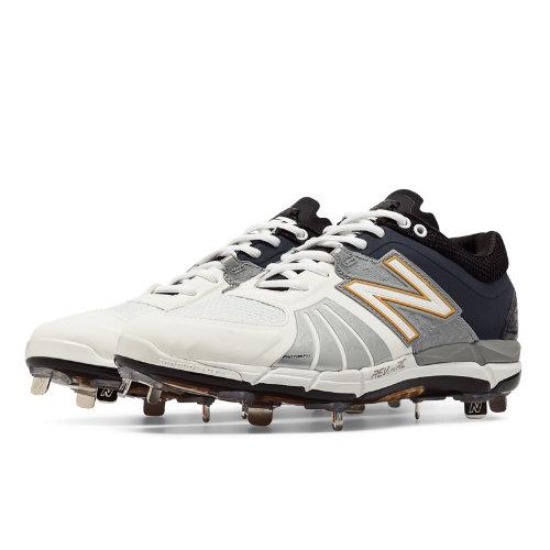 New Balance Playoff Pack Low-cut 3000v2 Metal Cleat Men's Low-cut Cleats Shoes - White, Black, Metallic Silver (l3000xk2)