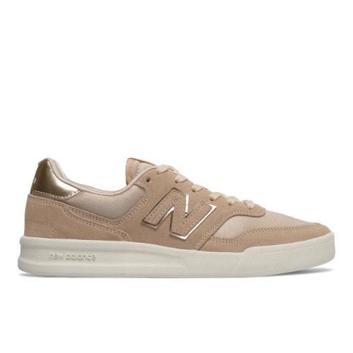 New Balance 300 Women's Court Classics Shoes - Tan/white (wrt300c2)