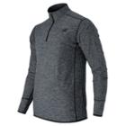 New Balance 53030 Men's N Transit Quarter Zip - Black Heather (mt53030bkh)