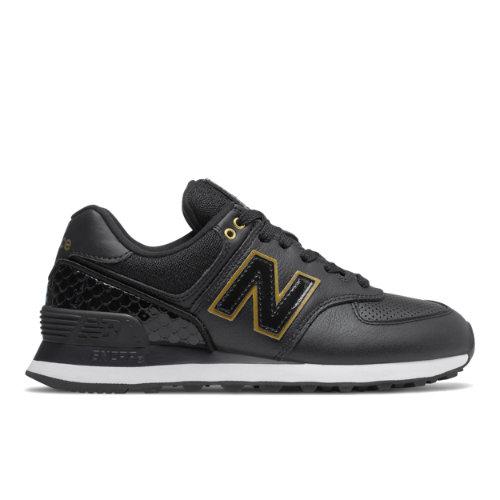 New Balance 574 Women's 574 Shoes - Black/gold (wl574ldf)