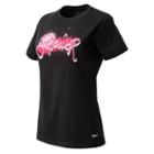 New Balance 5142 Women's Pink Ribbon Empower Tee - Black, Magenta (rwgt5142bk)