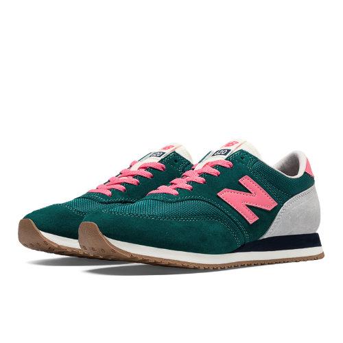 620 New Balance Women's Running Classics Shoes - Wintergreen, Bubble Gum Pink, Light Grey (cw620ah)