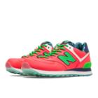 New Balance 574 Luau Women's 574 Shoes - Pink Zing, Green Flash, Navy (wl574ilc)