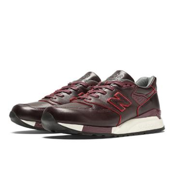 New Balance Bespoke Authors 998 Men's Made In Usa Shoes - Black, Plum, Red (m998wd)