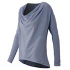 New Balance 53452 Women's Draped Layer Ls Top - Daybreak Heather (wt53452dbh)