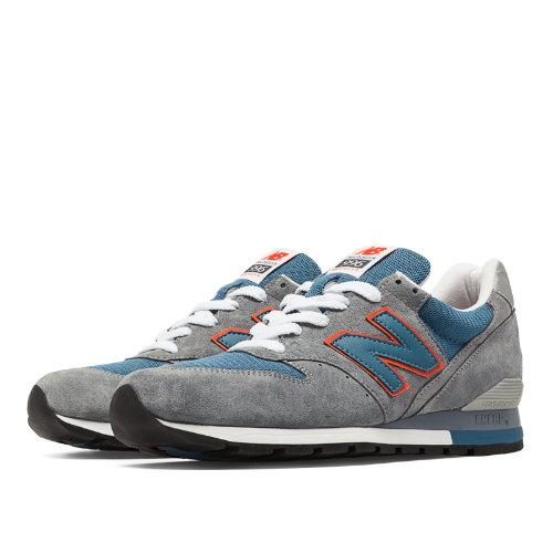 New Balance 996 Connoisseur Retro Ski Men's Made In Usa Shoes - Grey, Blue Ashes, Orange (m996csbo)
