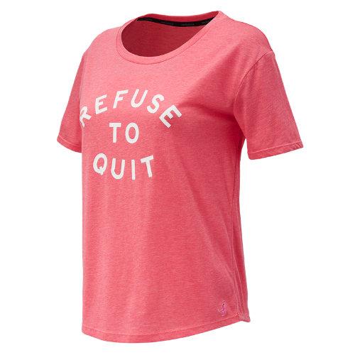New Balance 73124 Women's Pink Ribbon Heather Tech Graphic Tee - Pink (rwt73124akh)