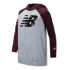 New Balance 10776 Kids' Long Sleeve Hooded Performance Top - Red/grey (bt10776bur)