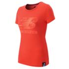 New Balance 53504 Women's Essentials Plus Ss Logo Tee - Red (wt53504flm)