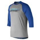 New Balance 802 Men's Baseball Splatter Raglan Top - Blue/grey (tmmt802try)