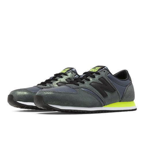 New Balance 420 Glam Women's Running Classics Shoes - Black, Hi-lite (wl420npc)