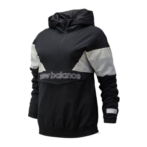 New Balance 93515 Women's Nb Athletics Stadium Insulated Anorak - Black/grey/off White (wj93515bk)