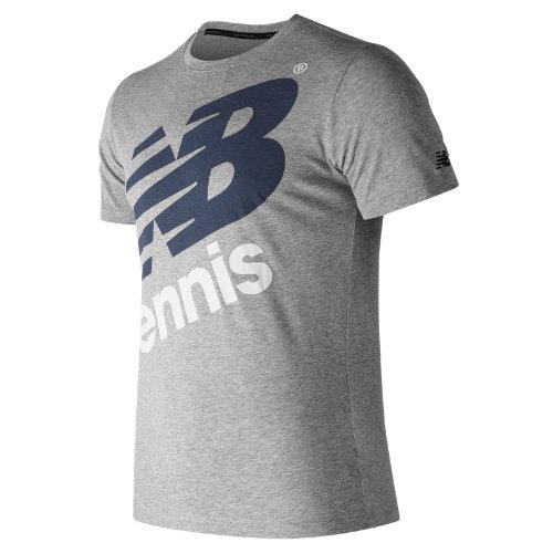 New Balance 73082 Men's Heather Tech Nb Graphic Ss - Grey/white (mt73082agw)