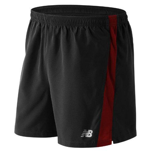 New Balance 61073 Men's Accelerate 5 Inch Short - Black, Chrome Red (ms61073ced)
