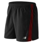 New Balance 61073 Men's Accelerate 5 Inch Short - Black, Chrome Red (ms61073ced)