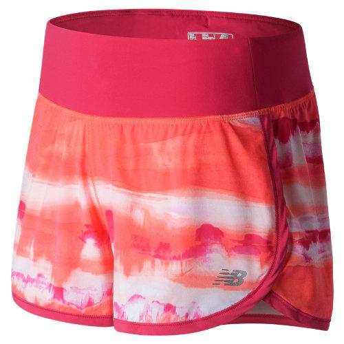 New Balance 71231 Women's Impact 3 Inch Short Print - Orange/pink/white (ws71231srw)