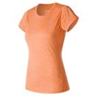 New Balance 53150 Women's Heathered Short Sleeve Tee - Orange (wt53150aoh)